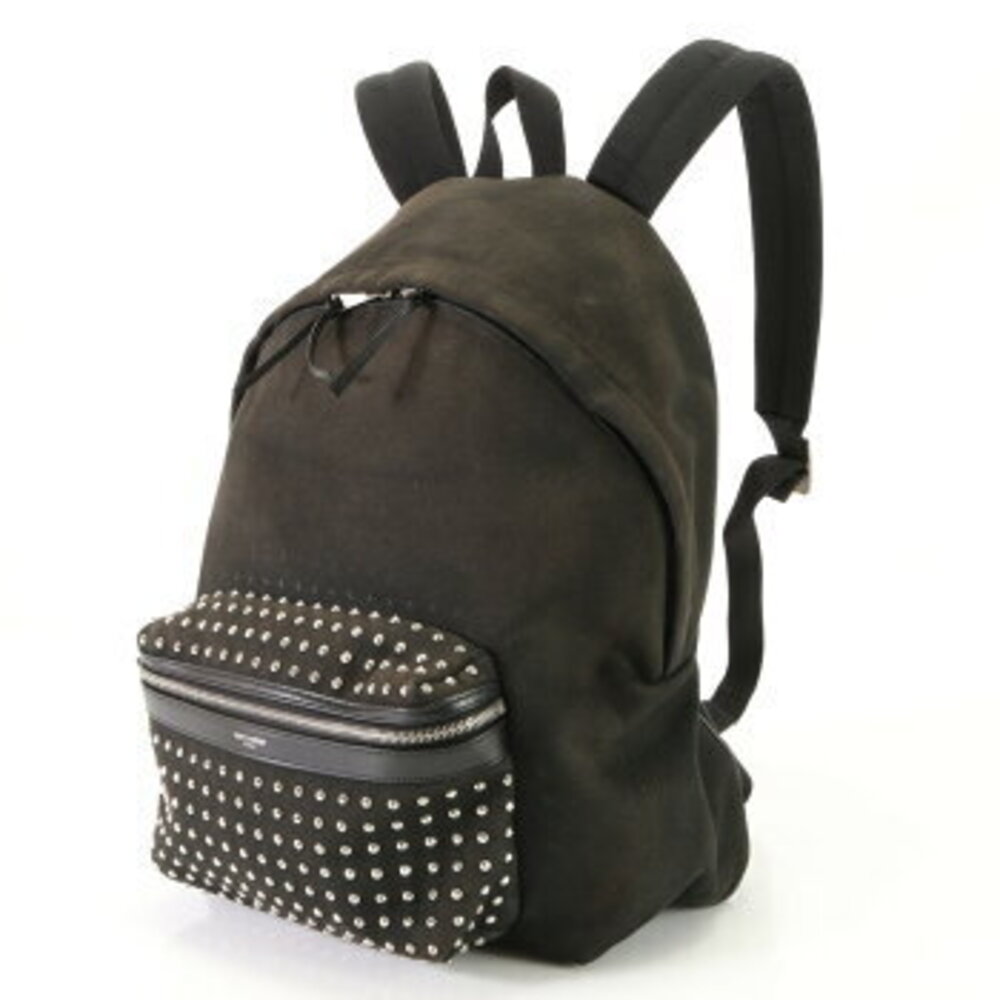 Saint Laurent canvas bag shoulder leather backpack Paris document business - Picture 1 of 14
